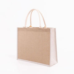 Burlap Tote Handbag Multifunctional Storage Bag Stylish Satchel