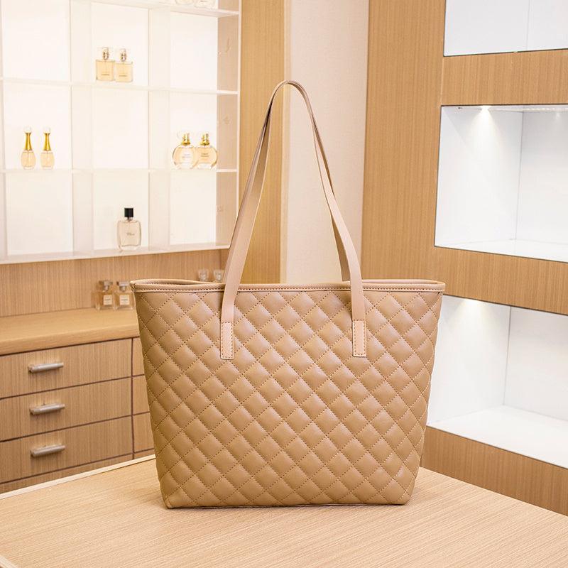 Quilted Shoulder Bag Large Capacity Tote Bag Minimalist Design