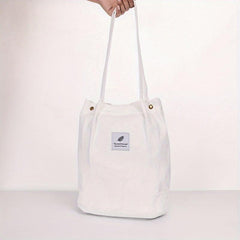Women's Corduroy Tote Bag Large Capacity Casual Shoulder Bag