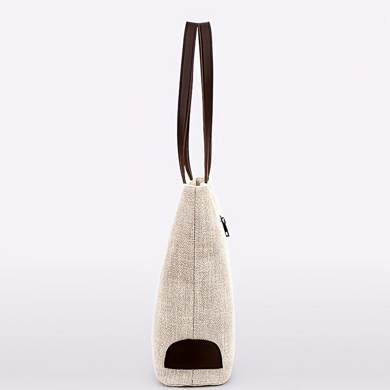 Casual Tote Shoulder Bag Storage Zipper Bag Versatile Travel Bag
