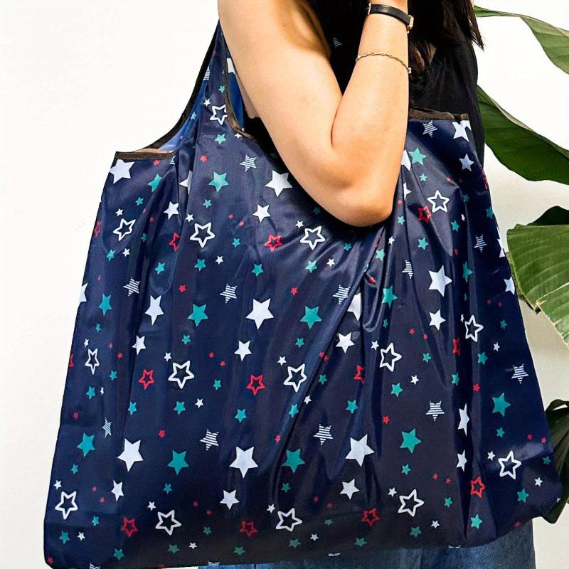 Large Capacity Portable Tote Shoulder Bag Lightweight Print Handbag