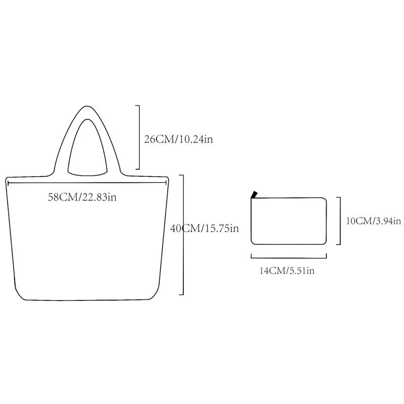 Bee Pattern Shopping Bag Large Capacity Tote Bag Outdoor Grocery Bag