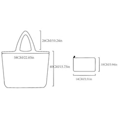 Bee Pattern Shopping Bag Large Capacity Tote Bag Outdoor Grocery Bag