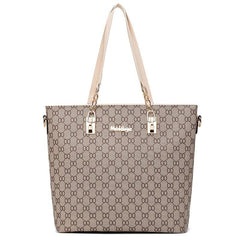 Geometric Pattern Purse Set: Tote, Handbag & Shoulder Bag Set