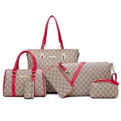Geometric Pattern Purse Set: Tote, Handbag & Shoulder Bag Set