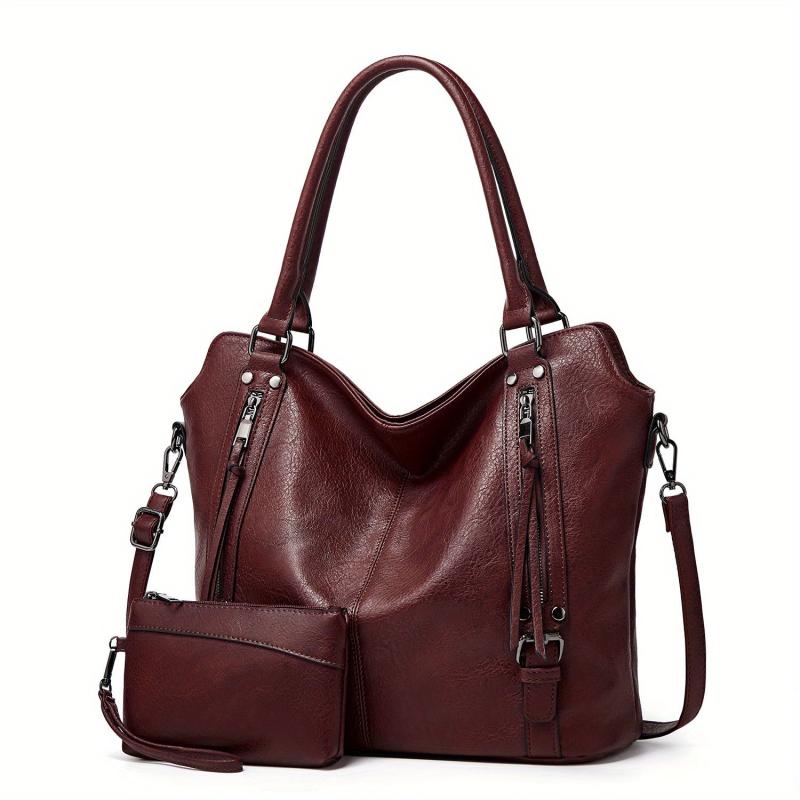 Soft Leather Tote Bag Large Capacity Crossbody Bag