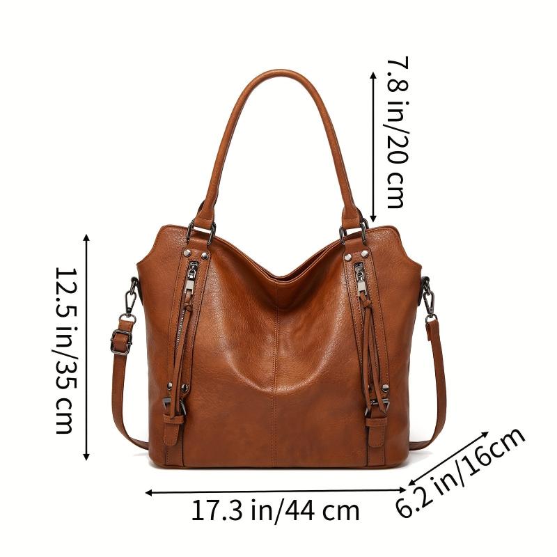 Soft Leather Tote Bag Large Capacity Crossbody Bag