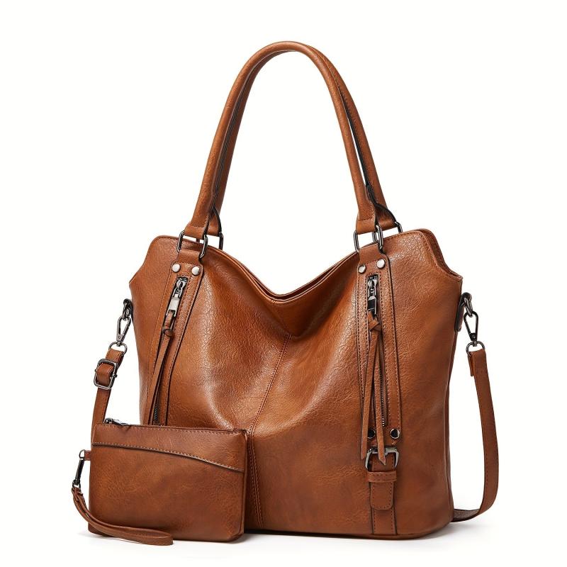 Soft Leather Tote Bag Large Capacity Crossbody Bag