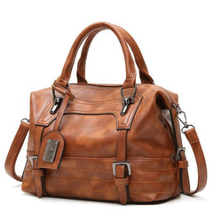 Vintage Top Handle Boston Bag Retro Crossbody Bag Women's Grunge Handbag