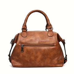 Vintage Top Handle Boston Bag Retro Crossbody Bag Women's Grunge Handbag