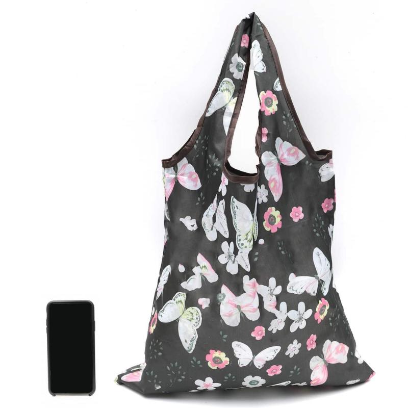 Foldable Large Shopping Bag Reusable Grocery Bag Casual Nylon Shoulder Bag