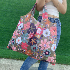 Floral Print Shoulder Tote Bag Lightweight Handbag