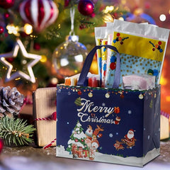 4PCS Christmas Tote Bags Large Capacity Gift Bags Reusable Non Woven