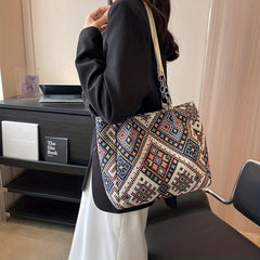 Vintage Ethnic Style Tote Bag Large Capacity Hobo Bag Women's Bohemian