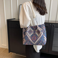 Vintage Ethnic Style Tote Bag Large Capacity Hobo Bag Women's Bohemian