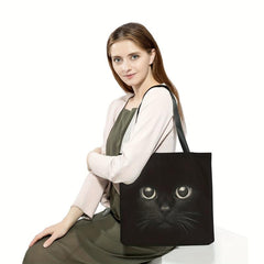Cat Pattern Canvas Tote Bag Durable Lightweight Shoulder Bag