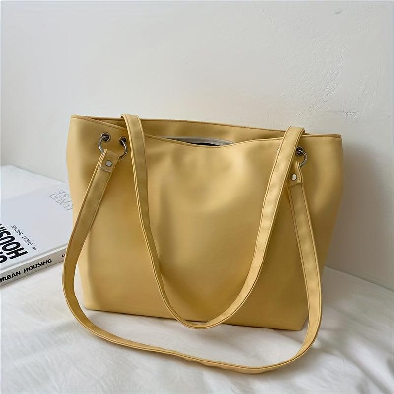 Solid Tote Bag All Match Shoulder Bag Women's Bag