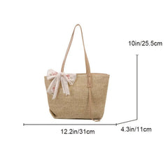 Large Capacity Woven Tote Bag Shoulder Bag for Beach