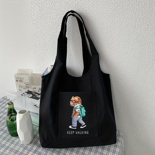 Bear Pattern Shoulder Bag Lightweight Shopper Bag