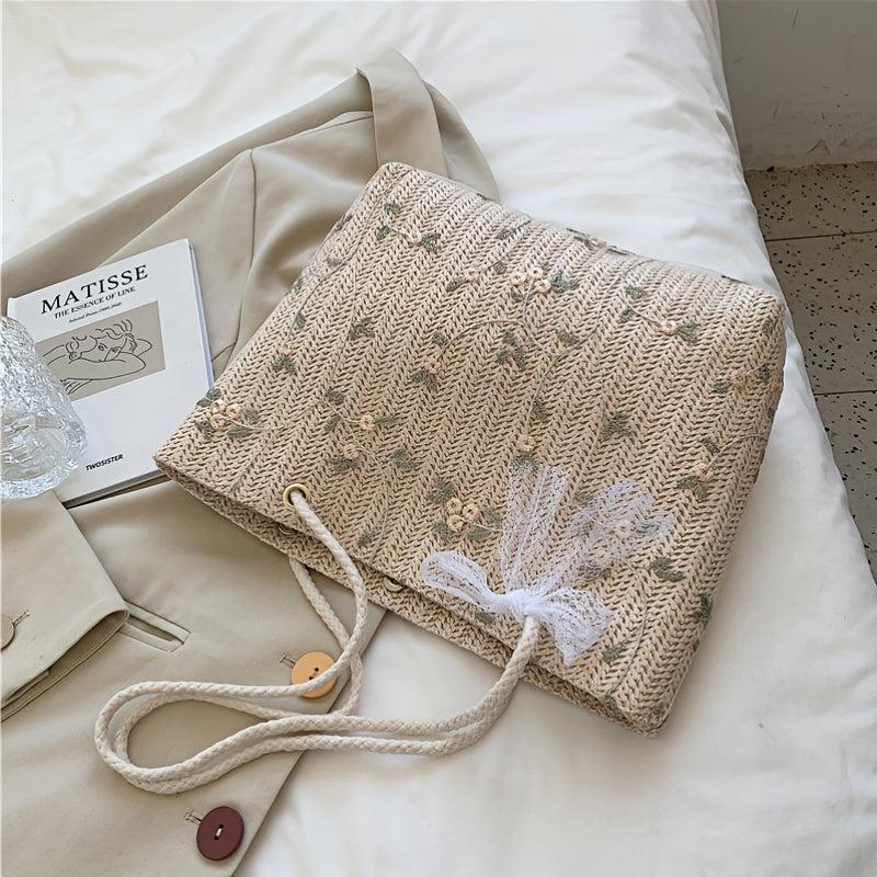 Stylish Woven Tote Shoulder Bag for Women