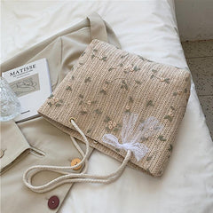 Stylish Woven Tote Shoulder Bag for Women