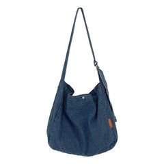 Denim Canvas Hobo Bag Large Capacity Crossbody Bag Retro Style Shoulder Bag