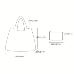 Fox Pattern Foldable Tote Bag Large Capacity Lightweight Shopping Bag