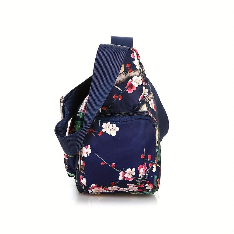 Floral Pattern Crossbody Bag Nylon Shoulder Bag Women's Gift