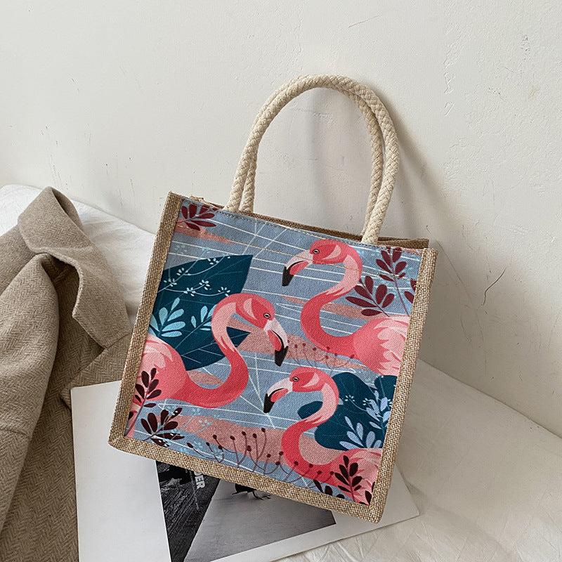 Canvas Tote Bag Durable Zipper Shoulder Bag Casual Commuter Bag