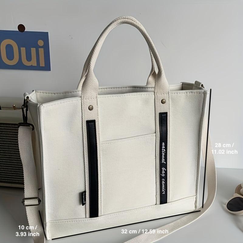 Retro Canvas Tote Bag Shoulder Handbag Large Capacity