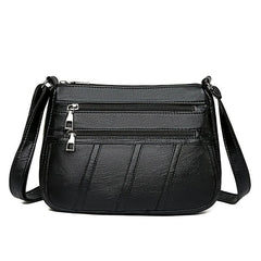 Vintage Crossbody Bag Women's PU Leather Zipper Purse