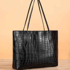 Large Capacity Crocodile Embossed Tote Bag for Women