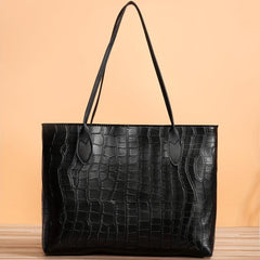 Large Capacity Crocodile Embossed Tote Bag for Women