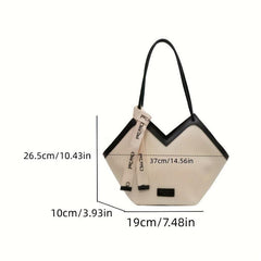 Ruched Tote Bag Large Capacity Shoulder Bag PU Leather Handbag