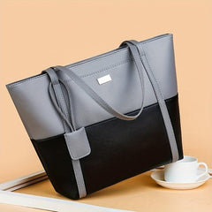 Colorblock Tote Bag Shoulder Bag for Work