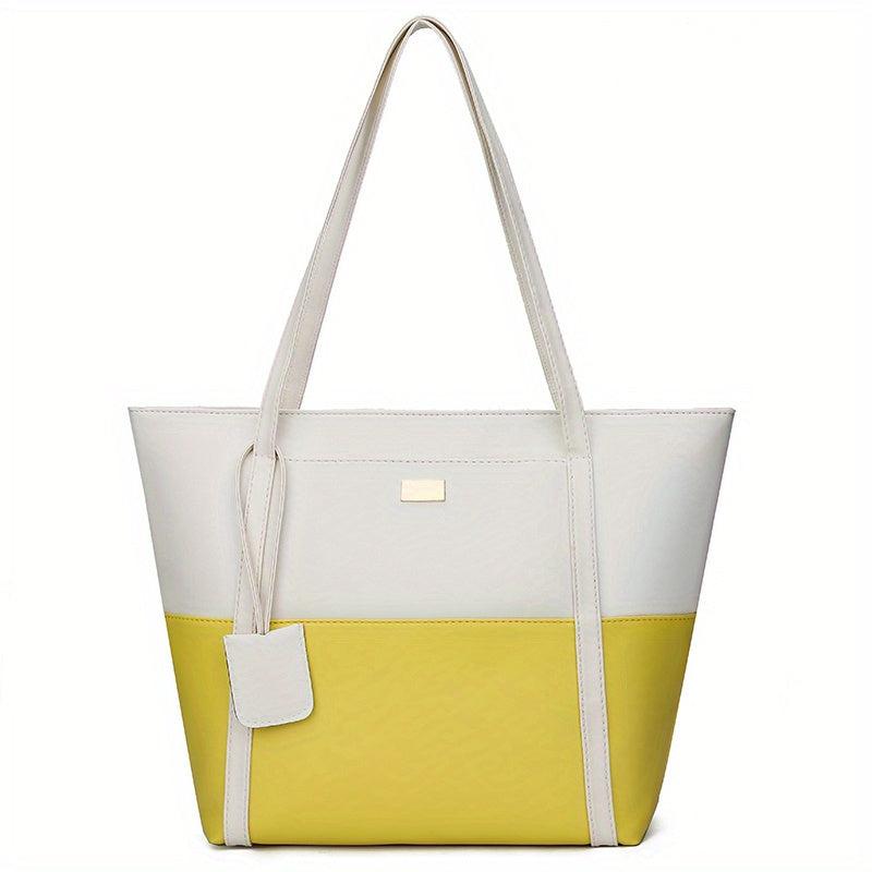 Colorblock Tote Bag Shoulder Bag for Work