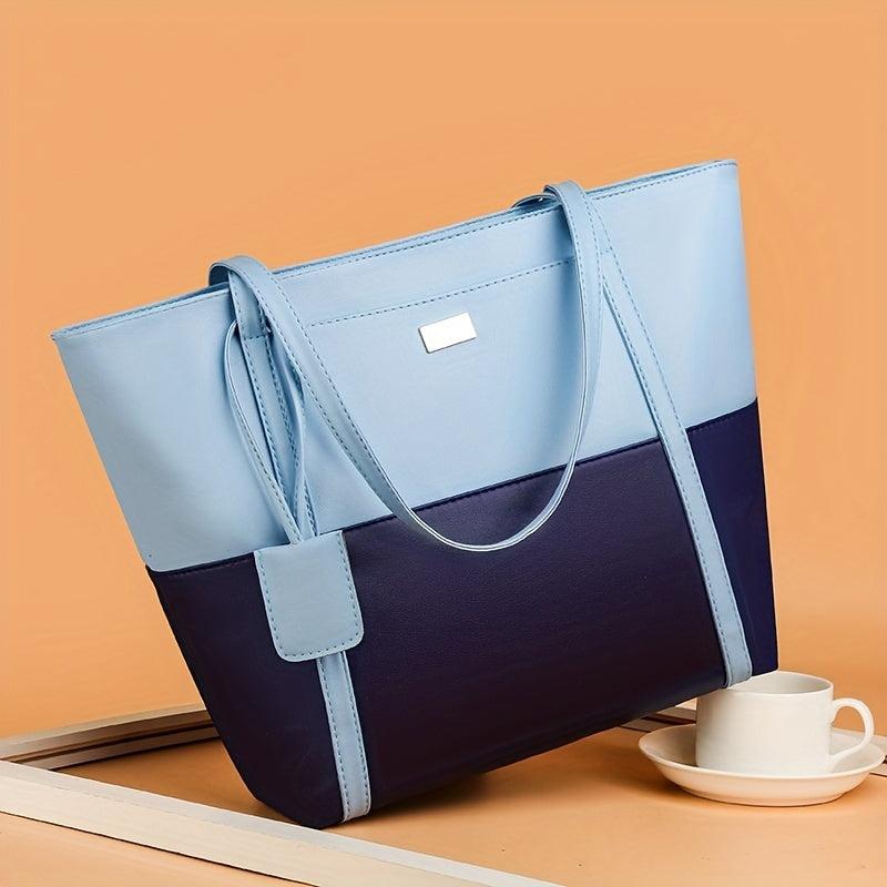 Colorblock Tote Bag Shoulder Bag for Work