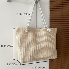 Large Capacity Straw Tote Bag Minimalist Handbag