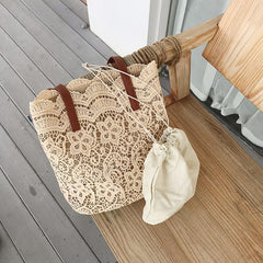 Women's Lace Flower Shoulder Bag Stylish Handbag for Travel
