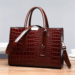 Crocodile Pattern Tote Bag Faux Leather Shoulder Bag