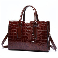 Crocodile Pattern Tote Bag Faux Leather Shoulder Bag