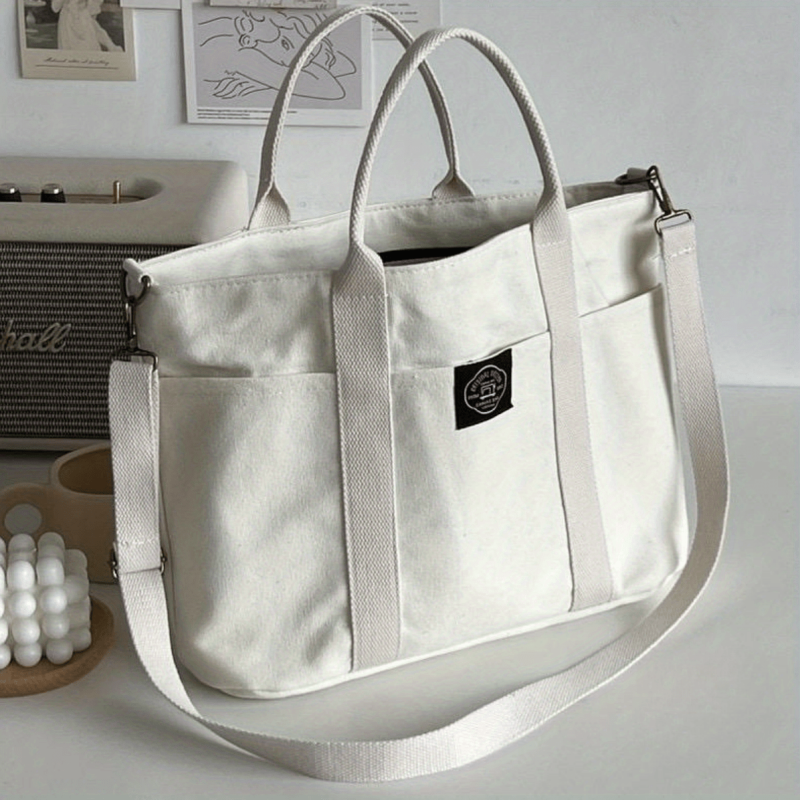 Large Canvas Tote Bag Crossbody Handbag for Travel