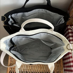 Large Canvas Tote Bag Crossbody Handbag for Travel