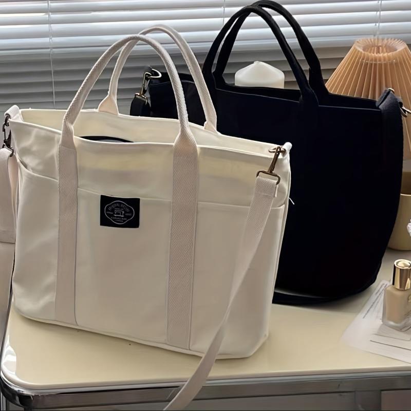 Large Canvas Tote Bag Crossbody Handbag for Travel