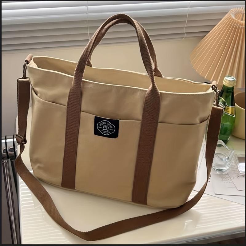 Large Canvas Tote Bag Crossbody Handbag for Travel