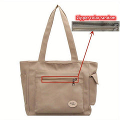 Large Canvas Tote Bag with Pockets Lightweight Shoulder Bag