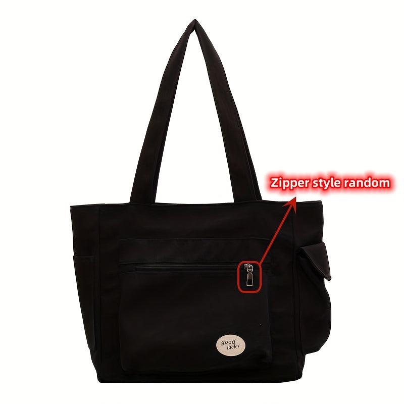 Large Canvas Tote Bag with Pockets Lightweight Shoulder Bag