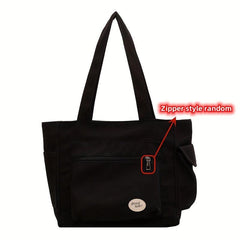 Large Canvas Tote Bag with Pockets Lightweight Shoulder Bag