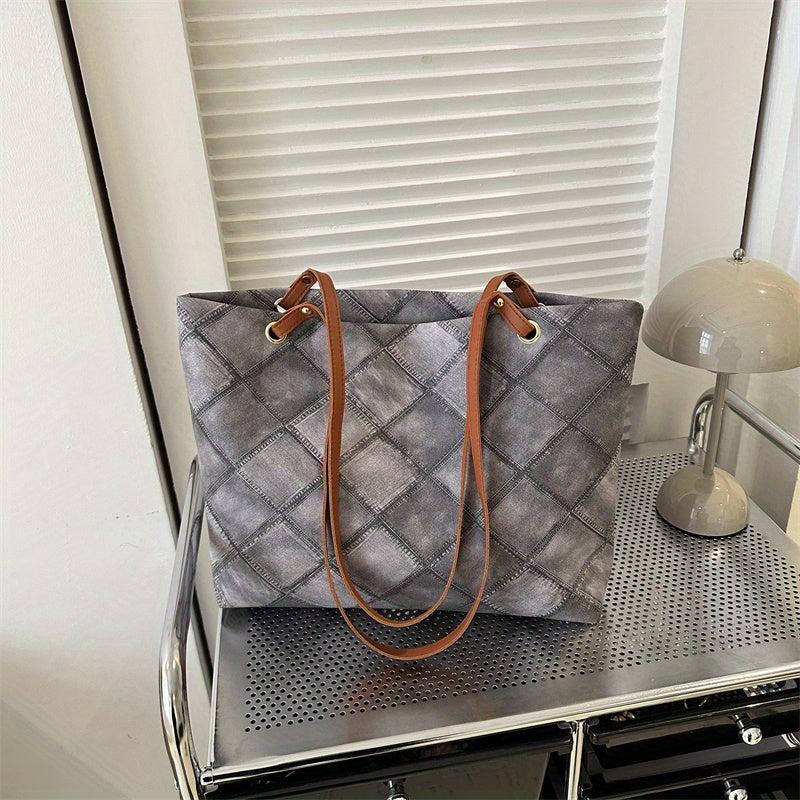 Geometric Pattern Tote Bag Large Capacity Shoulder Bag