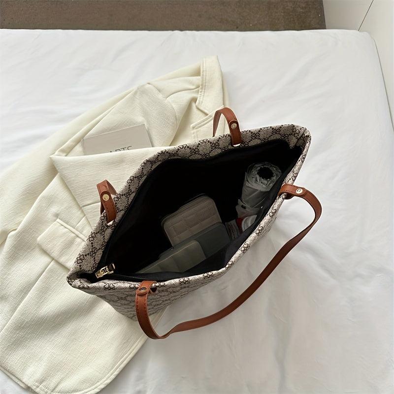 Geometric Pattern Tote Bag Large Capacity Shoulder Bag